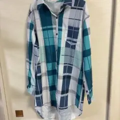 青系チェック柄 Lサイズ 長袖シャツ