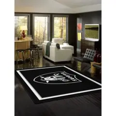 NFL ラスベガス レイダース カーペット 160×120cm フロアーマット