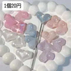 マーブルハートビーズ