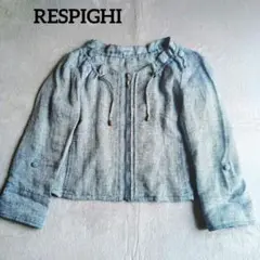 RESPIGHI　レスピーギ　麻100%　ショートジャケット　ブルゾン　手洗可