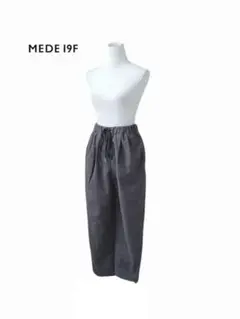MEDE19F　メデジュウキュウ　ヘリンボーン　ウール　ワイド　イージーパンツ