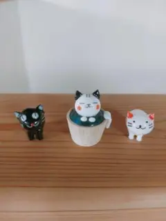 猫の置物セット ガラス細工　ミニチュア
