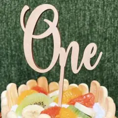 木製ケーキトッパー　1歳　One