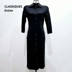 七分袖シャツワンピース ブラック ロングコート MADEinUSA XXL