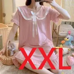 【57-2】ピンク・ナイトウェア・ルームウェア・ネグリジェ・XXL