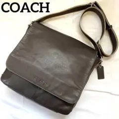 COACH ショルダーバッグ サリバン ヘリテージ ウェブ レザー ブラウン