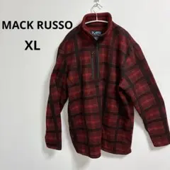MACK RUSSO ハーフジップXL レッド/ブラックチェック　裏起毛