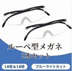 メガネ型 拡大鏡 ルーペ 眼鏡 男女兼用 1.6倍 1.8倍