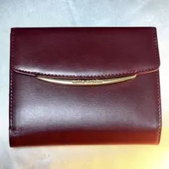 Mila Schon バーガンディ 三つ折り財布 合成皮革