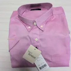 新品未使用タグつき UNIQLO ストレッチシャツ L ピンク