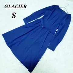 【グラシア】ワンピース 長袖 ウエストリボン シンプル 上品 小さいサイズ S