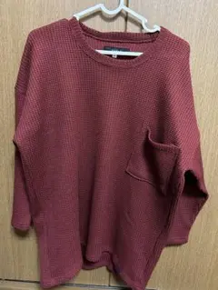 QUOLT ワッフル編み Tシャツ M 赤