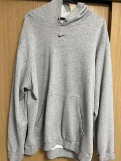 古着　Nike グレー フード付きパーカー　センターロゴ