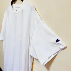 Champion 2XL 白 無地 袖ワンポイント ビックTシャツ 00026