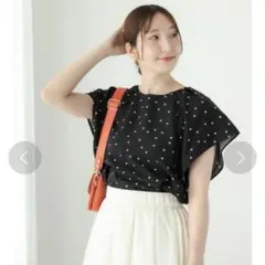 Té chichi TERRASSE ドット柄 ブラック トップス フリーサイズ