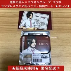 進撃の巨人 マリオンクレープコラボ ランダムスクエア缶バッジ・特典カード エレン