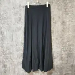 【美品】GU ジーユー フレアロングスカート ゴムウエスト ブラック Mサイズ
