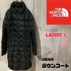 US規格 ノースフェイス ダウンコート ブラック レディースL 550FILL