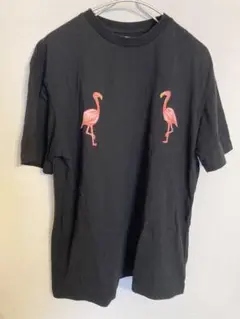 フラミンゴ M コットン 黒 半袖Tシャツ メンズ ゆったり 美品