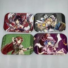 4個　東方　プロジェクト　缶バッジ　スクエア　紅美鈴　霧雨魔理沙　レミリア　霊夢