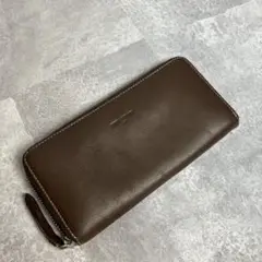 コムサ　コムサデモード　ブラウン　レザー ジッパー　長財布