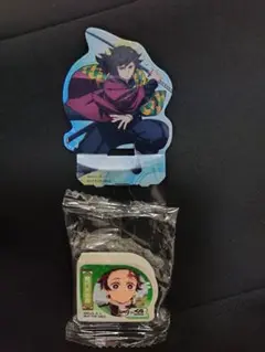 鬼滅の刃×くら寿司 ビッくらポン ストローチャーム 冨岡義勇・消しゴム 炭治郎