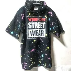 VISION スプラッシュペイント半袖パーカー SIZE M