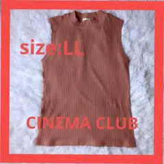 CINEMA CLUB ピンク ノースリーブリブトップス LL 匿名・即日発送