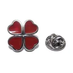pin-0852　ラペルピン★ピンズ　四つ葉　クローバー　グッドラック　幸運