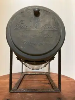 存在感抜群!古手の銅製開閉蓋付きロケット型菓子瓶(大型)◇駄菓子瓶◇古道具