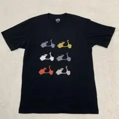 UNIQLO ユニクロ×Vespa バイク　プリントUT ブラック　Lサイズ