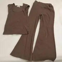 room306contemporaryリブ素材タンクトップ＆フレアパンツセット