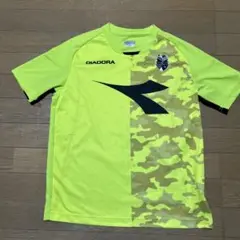 DIADORA 蛍光イエロー 半袖Tシャツ メンズS