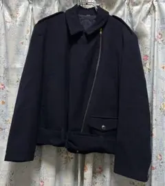 ヨウジヤマモト 初期 ウールギャバショートライダースブルゾン