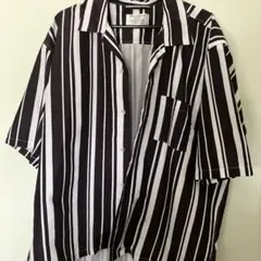 SUNNY APARTMENT 半袖シャツ ブラックホワイトストライプ