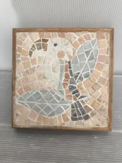 モザイクタイルアート 鳥と葉