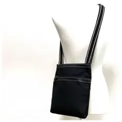 ブラック　黒　ショルダーバッグ　サコッシュ　シンプル　巣鴨信用金庫オリジナル