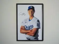 A4 額付き ポスター 大谷翔平 ドジャース 2025 フォトフレーム 写真