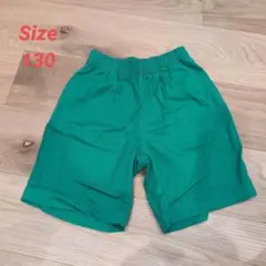 GU キッズ ハーフパンツ 130 ゴムウエスト 緑 美品
