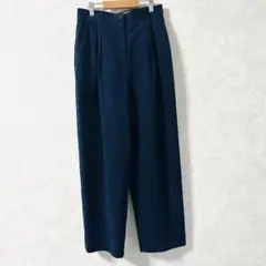 【美品】（ソフィア）スエード調 ワイドパンツ ネイビー 日本製