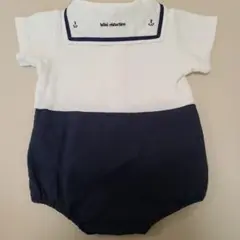 bebe マリン セーラー 襟付き 半袖 ロンパース 80cm
