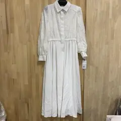 レッセパッセ ワンピース 新品 シャツワンピース レース 白