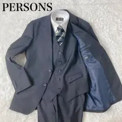 美品✨ パーソンズ メンズスーツ セットアップ スリーピース ネイビー 背抜き