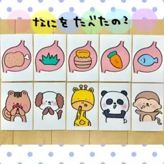 カード なにをたべたの？ 保育教材 クイズ ペープサート