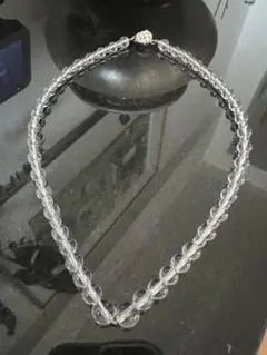 天然石 水晶 珍しいVラインネックレス