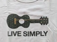 LIVE SIMPLY ギタープリント Tシャツ