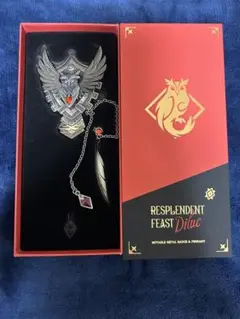 原神　璀夜華宴　ディルック 可動式メタルバッジ　クリスタルペンダント