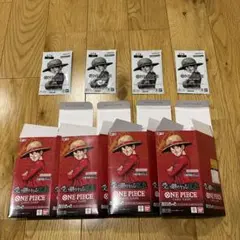 ワンピースカードトレジャーキャンペーン4パック＋受け継がれし意志空箱　セット販売