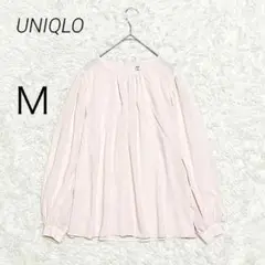 ユニクロ UNIQLO ブラウス 長袖 ジョーゼット ピンク M