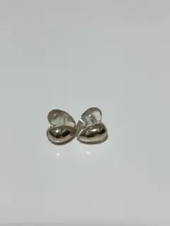 ハート型シルバークリアスタッドピアス